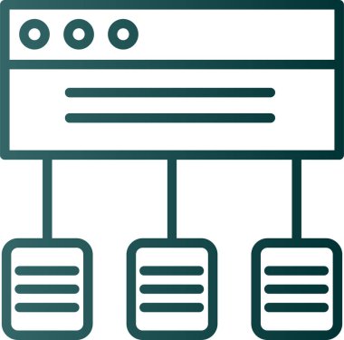Veri veritabanı sunucu simgesi ana hat biçiminde