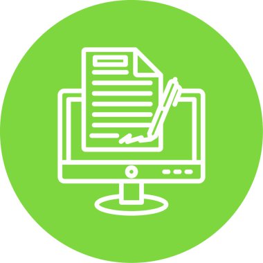 Dijital imza simgesi, vektör illüstrasyonu 