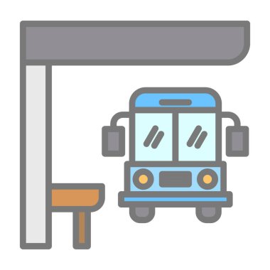 Otobüs. Web simgesi basit illüstrasyon