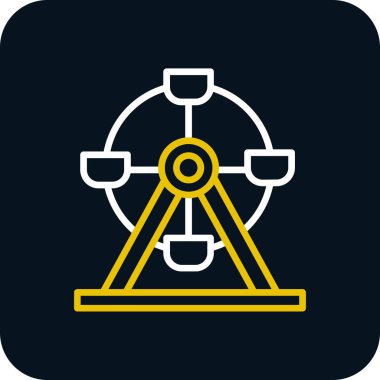 Dönme dolap ağ simgesi, vektör illüstrasyonu 