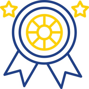 Altın ödüllü kupa simgesi - taslak biçiminde