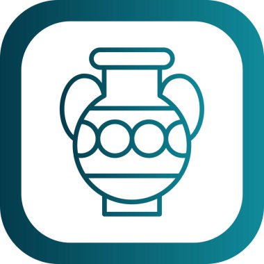 Antik Yunan vazosu ikonu, karikatür tarzı. Amforo vektör illüstrasyonu             