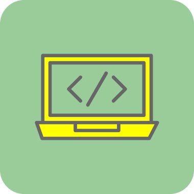 Kodlama simgesinin vektör illüstrasyonu 