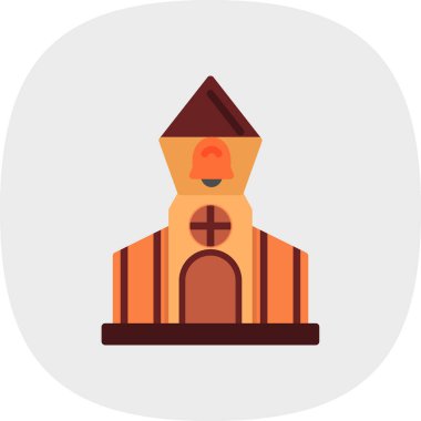 kilise düz vektör simgesi