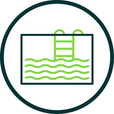 Yüzme havuzu simgesinin vektör illüstrasyonu 