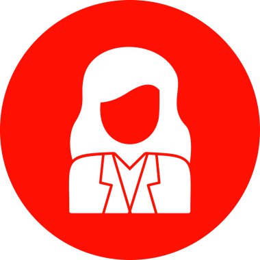 İş kadını avatar simgesi, vektör illüstrasyonu 