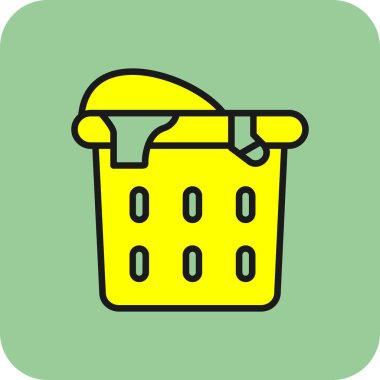 düz çamaşır sepeti vektör illüstrasyonu 