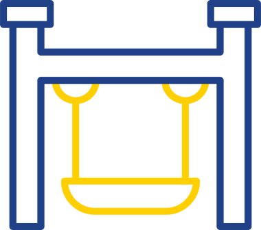 Mavi ve sarı bir ikonun vektör illüstrasyonu