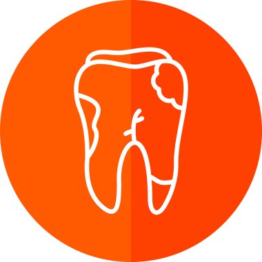 Bir dişin vektör illüstrasyonu simge taşır