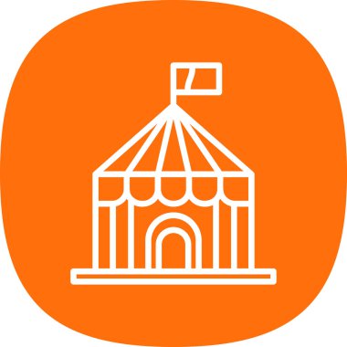 Beyaz arkaplanda izole edilmiş sirk çadırı tasarımı çizimi 