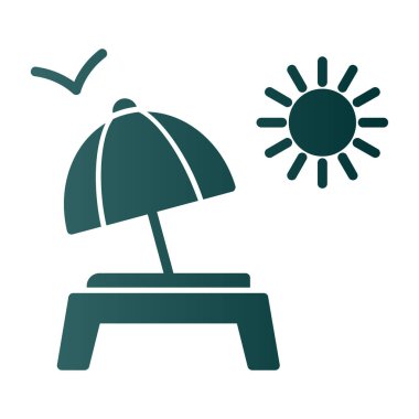 Şemsiyeli güneşin vektör çizimi.