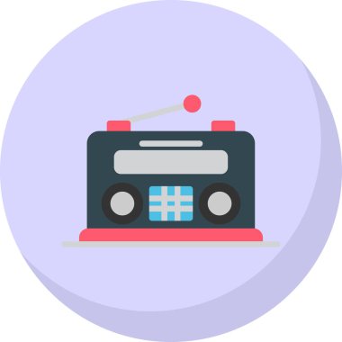 Retro radyo ikonu. Basit vektör illüstrasyonu