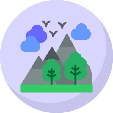 Dağ. Web simgesi basit illüstrasyon