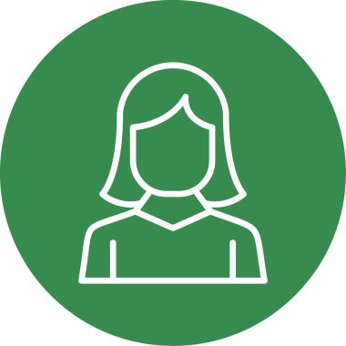 kız düz simgesi, vektör illüstrasyonu