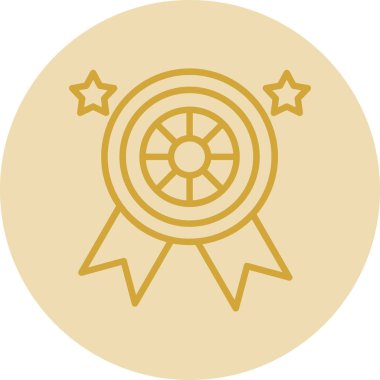 Madalya düz simgesi, vektör illüstrasyonu