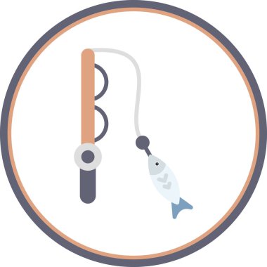 balıkçılık simgesi vektör taslağı çizimi 