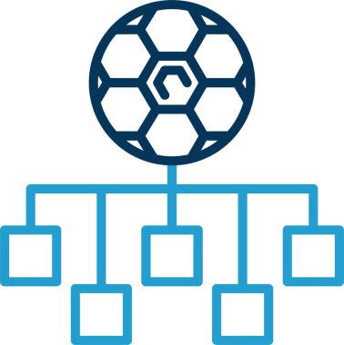 ağ simgesi. Bu düz vektör sembolü kobalt ve mavi renkler, yuvarlak açılar ve beyaz arkaplan üzerinde izole edilmiş yuvarlak.