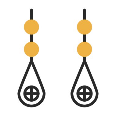 Küpe düz simgesi, vektör çizim  