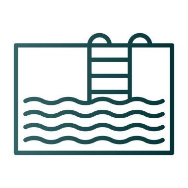 Yüzme havuzu simgesinin vektör illüstrasyonu 