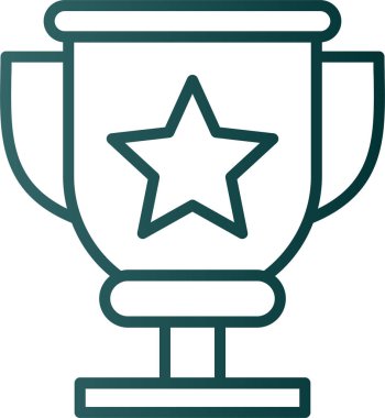 Kupa çizgisi simgesi, vektör illüstrasyonu 