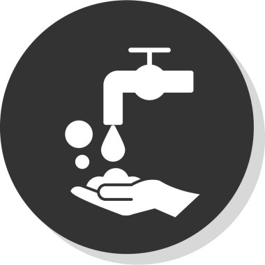 Duş banyo düz kare vektör simgesi