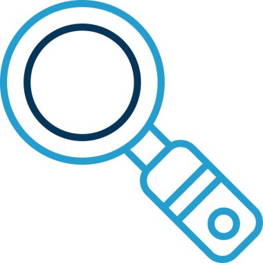 Büyütme cam simgesi renk ana hatları vektörü 