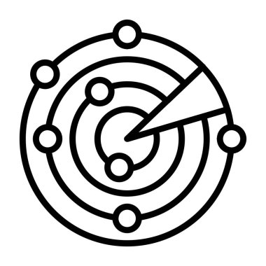 Radar modern simgesinin vektör illüstrasyonu              