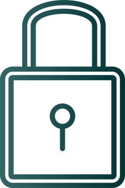 Düz simge, vektör resimlemesini kilitle  