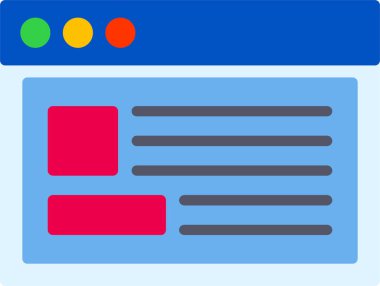Web sayfası. Web simgesi basit illüstrasyon