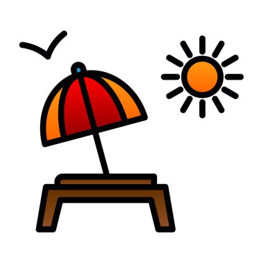 yaz tatili renk vektörü illüstrasyonu