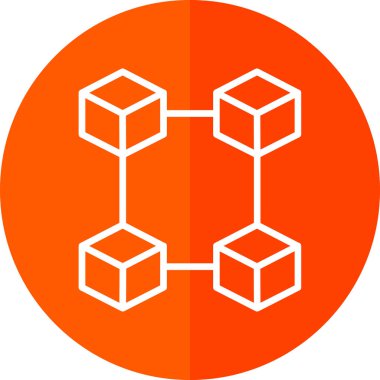 Blockchain simgesi, vektör illüstrasyonu basit tasarım