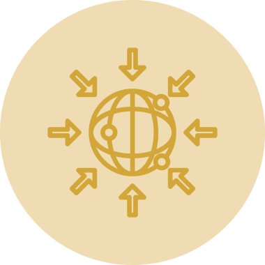 Basit internet dünya simgesi, vektör illüstrasyonu