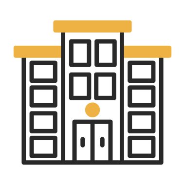 Belediye binası düz ikon vektör illüstrasyonu