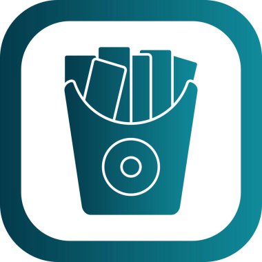 Kızarmış patatesin vektör çizimi. Yiyecek ikonu, patates kızartması. 