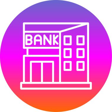 Banka binası ikonu. düz tasarım illüstrasyon. 