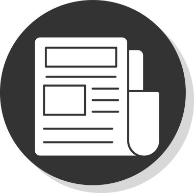 haber simgesi, gazete sembolü, vektör illüstrasyonu