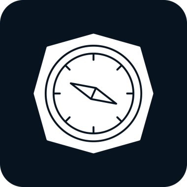 pusula düz simgesi, vektör illüstrasyonu