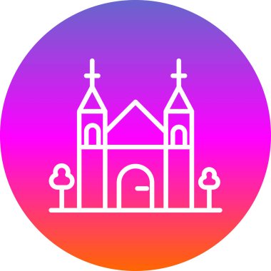 Bir kilise ikonu, katedral kulesinin vektör çizimi 