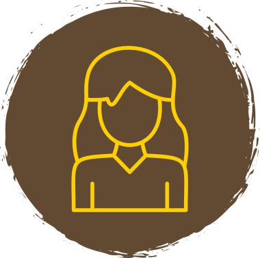 Genç kadın simgesi, vektör illüstrasyonu