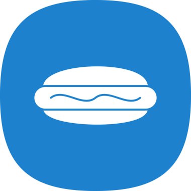 Hot dog simgesi, vektör illüstrasyonu basit tasarım