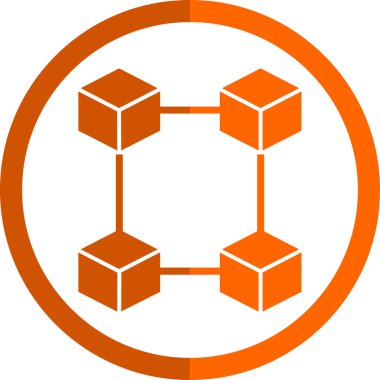 Blockchain simgesi, vektör illüstrasyonu basit tasarım