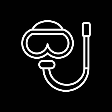 Şnorkelleme simgesi, vektör illüstrasyonu 