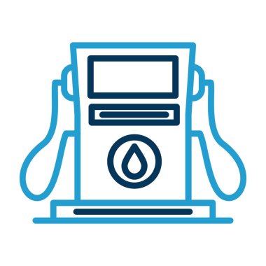 Benzin istasyonu simgesi modada izole edilmiş arkaplan