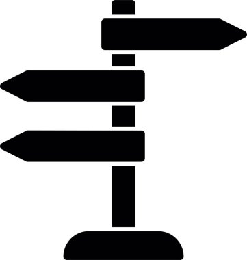 Yön, işaret direği simgesi. Basit vektör illüstrasyonu