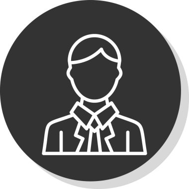 Benzersiz erkek öğretmen vektör çizgisi simgesi