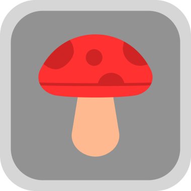 Mantar. Web simgesi basit illüstrasyon