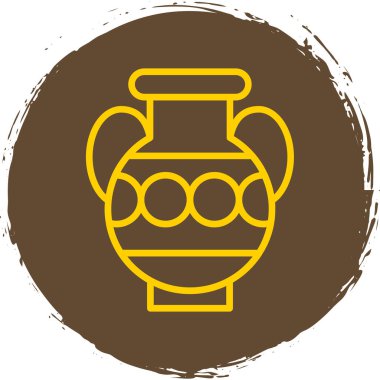 Antik Yunan vazosu ikonu, karikatür tarzı. Amforo vektör illüstrasyonu             