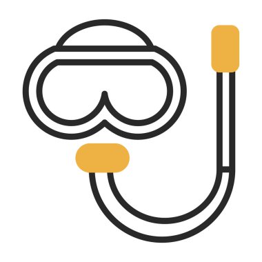 Şnorkelleme simgesi, vektör illüstrasyonu 