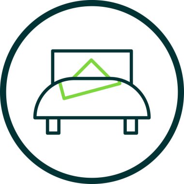 güzel yatak vektör çizgisi simgesi