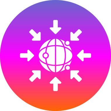 Basit internet dünya simgesi, vektör illüstrasyonu